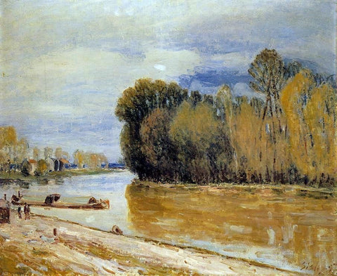  Alfred Sisley The Loing Canal - Hand Painted Oil Painting