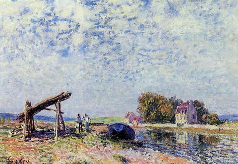 Alfred Sisley The Loing Canal at Saint-Mammes - Hand Painted Oil Painting