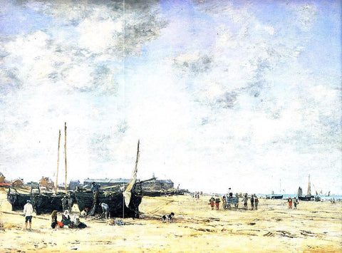  Eugene-Louis Boudin The Beach at Berck - Hand Painted Oil Painting