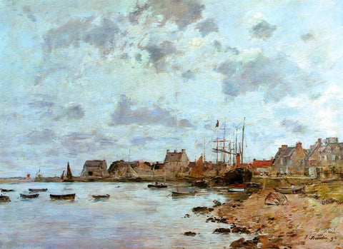  Eugene-Louis Boudin The Port at Saint-Vaast-la-Houghe - Hand Painted Oil Painting