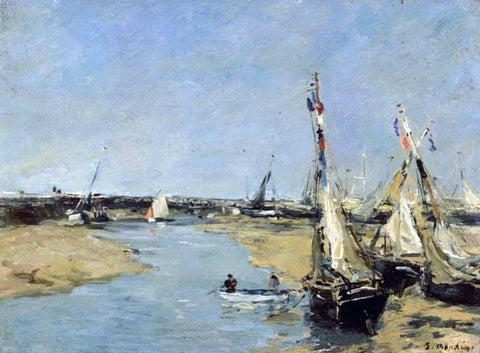  Eugene-Louis Boudin Trouville at Low Tide - Hand Painted Oil Painting