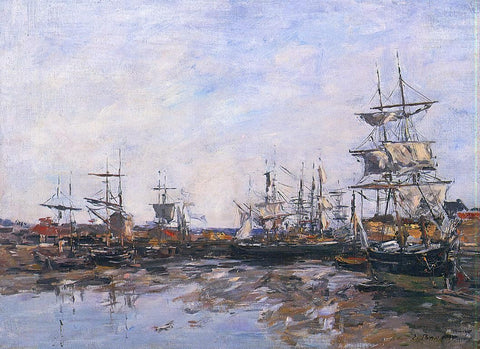  Eugene-Louis Boudin Trouville, the Port at Low Tide - Hand Painted Oil Painting