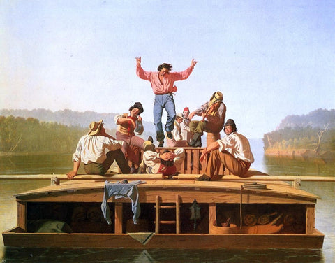  George Caleb Bingham The Jolly Flatboatmen - Hand Painted Oil Painting