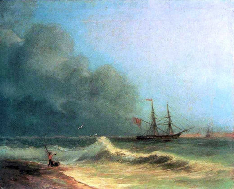  Ivan Constantinovich Aivazovsky Sea Before Storm - Hand Painted Oil Painting
