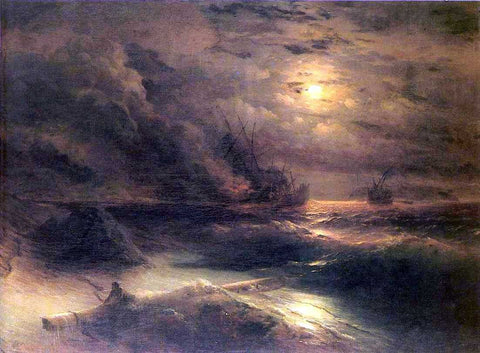  Ivan Constantinovich Aivazovsky Tempest by Cape Aiya - Hand Painted Oil Painting