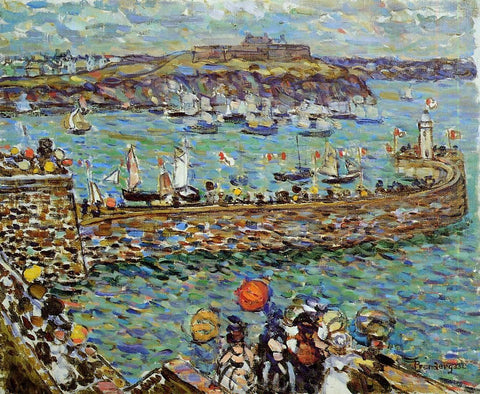  Maurice Prendergast Lighthouse at St. Malo - Hand Painted Oil Painting