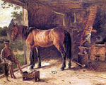 The Blacksmith Shop by Hugh Newell - Hand Painted Oil Painting