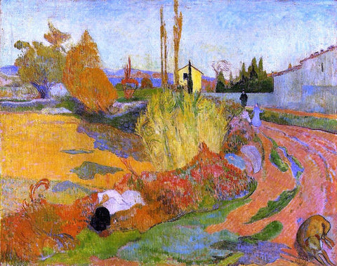A Landscape, Farmhouse in Arles by Paul Gauguin - Hand Painted Oil Painting