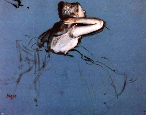 Seated Dancer in Profile by Edgar Degas - Hand Painted Oil Painting