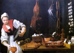 Young Woman in the Kitchen by Andrea Commodi - Hand Painted Oil Painting