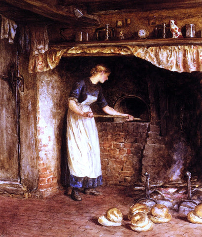 Baking Bread by Helen Allingham - Hand Painted Oil Painting