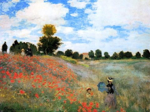 A Field of Poppies at Argenteuil by Claude Oscar Monet - Hand Painted Oil Painting