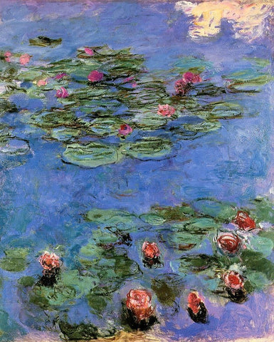Red Water-Lilies by Claude Oscar Monet - Hand Painted Oil Painting
