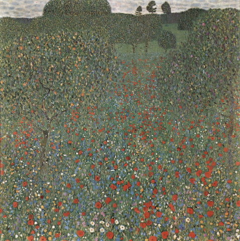 Poppy Field by Gustav Klimt - Hand Painted Oil Painting