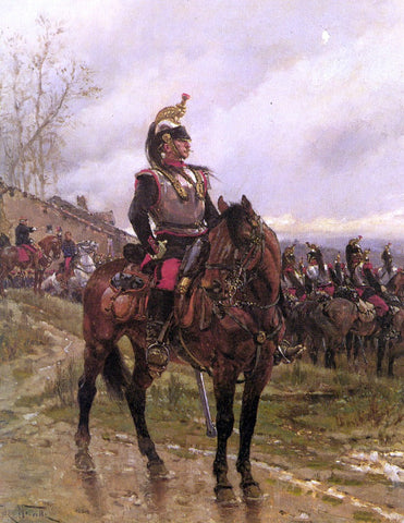 The Hussars by Alphonse De Neuville - Hand Painted Oil Painting