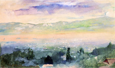 Sunrise in Fog over Kyoto by John La Farge - Hand Painted Oil Painting