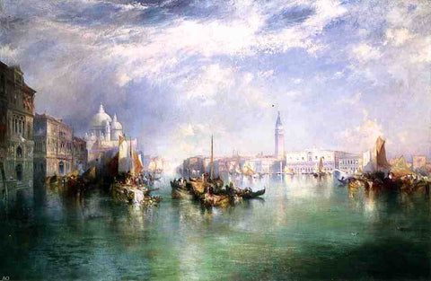 Entrance to the Grand Canal, Venice by Thomas Moran - Hand Painted Oil Painting