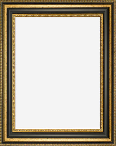 Designer Gold Finish Frame with Black Panel, 3 3/4" wide