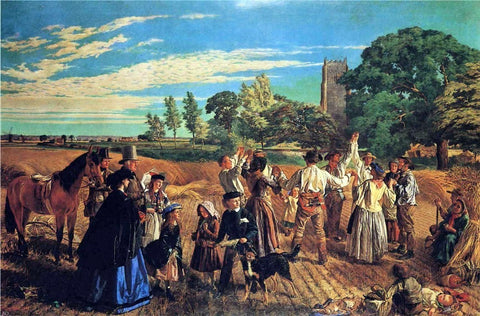Hullo, Largess! A Harvest Scene in Norfolk by William Maw Egley - Hand Painted Oil Painting