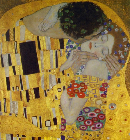 A Kiss Detail by Gustav Klimt - Hand Painted Oil Painting
