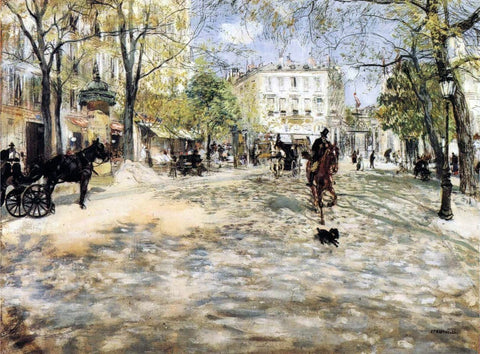 Boulevard in Paris by Jean-Francois Raffaelli - Hand Painted Oil Painting