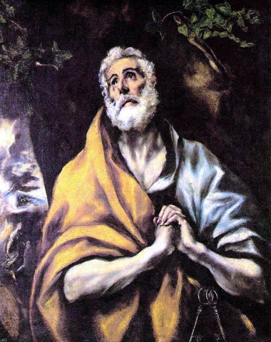 The Repentant Peter by El Greco - Hand Painted Oil Painting
