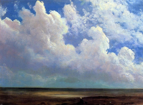 Beach Scene by Albert Bierstadt - Hand Painted Oil Painting