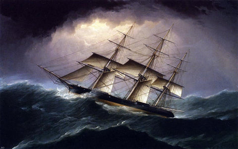 Clipper in a Heavy Sea by James E Buttersworth - Hand Painted Oil Painting