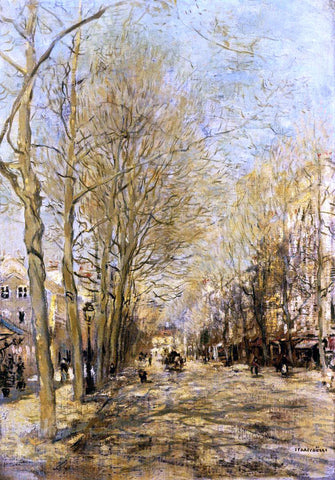  Jean-Francois Raffaelli A Boulevard - Hand Painted Oil Painting