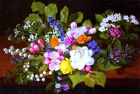  Otto Didrik Ottesen A Bouquet Of Spring Flowers On A Ledge - Hand Painted Oil Painting