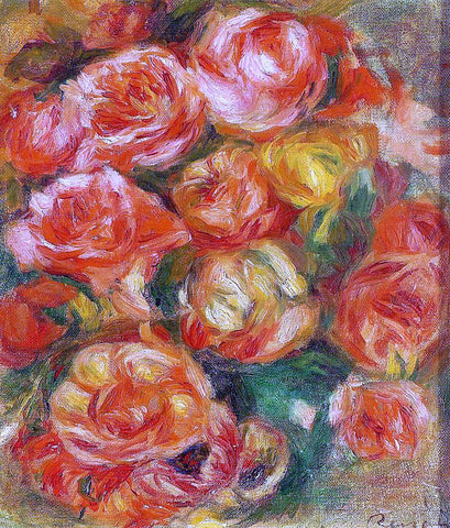  Pierre Auguste Renoir A Bowlful of Roses - Hand Painted Oil Painting