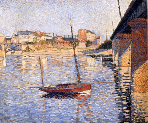  Paul Signac A Clipper, Asnieres - Hand Painted Oil Painting