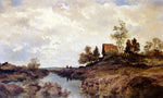  Joseph Wenglein Cottage Nestled In A River Landscape - Hand Painted Oil Painting