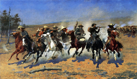  Frederic Remington A Dash for the Timber - Hand Painted Oil Painting