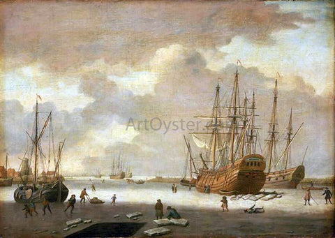  Adam Silo A Dutch Whaler and Other Vessels in the Ice - Hand Painted Oil Painting