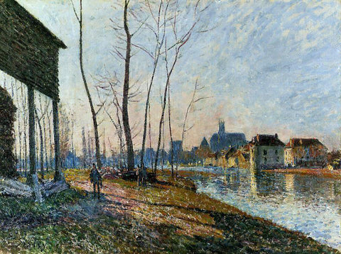  Alfred Sisley A February Morning at Moret-sur-Loing - Hand Painted Oil Painting