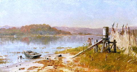  Thomas Worthington Whittredge A Fisherman's Windlass, Sketch on the Hudson - Hand Painted Oil Painting