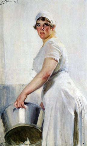  Anders Zorn A Kitchen Maid - Hand Painted Oil Painting