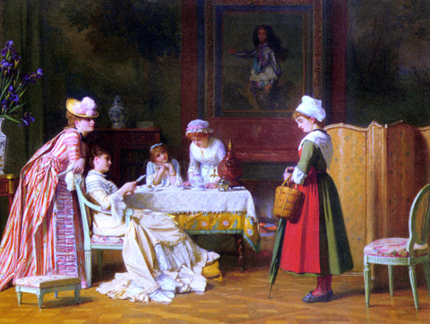  Charles Baugniet A Letter of Recommendation - Hand Painted Oil Painting