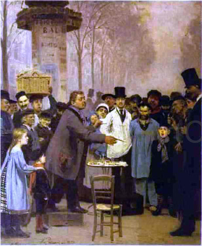 Ilia Efimovich Repin A Newspaper Seller in Paris - Hand Painted Oil Painting