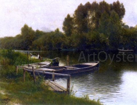  Emilio Sanchez-Perrier River Landscape in Pontise - Hand Painted Oil Painting