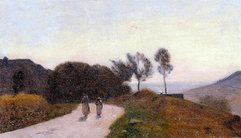  Jean-Baptiste-Camille Corot A Road in the Countryside, Near Lake Leman - Hand Painted Oil Painting