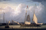  Robert Salmon A Schooner with a View of Boston - Hand Painted Oil Painting