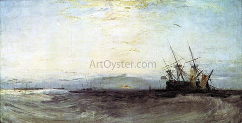  Joseph William Turner A Ship Aground - Hand Painted Oil Painting