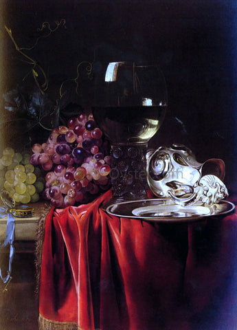  Willem Van Aelst A Still Life of Grapes, a Roemer, a Silver Ewer and a Plate - Hand Painted Oil Painting