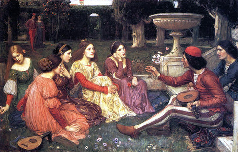  John William Waterhouse A Tale from the Decameron - Hand Painted Oil Painting
