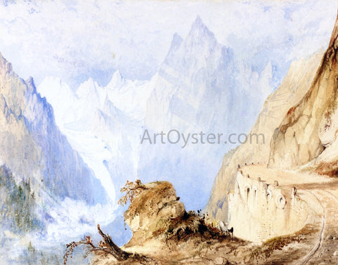 John Ruskin A View in the Alps - Hand Painted Oil Painting