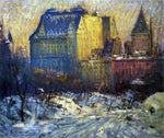  Arthur Clifton Goodwin View of the Plaza from Central Park in Winter - Hand Painted Oil Painting