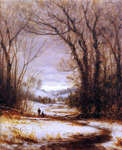  Sanford Robinson Gifford A Winter Walk - Hand Painted Oil Painting