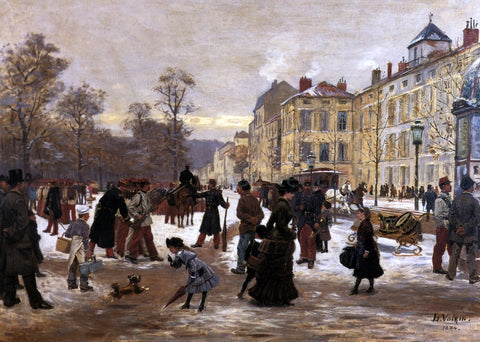  Leon Joseph Voirin A Winter's Day - Hand Painted Oil Painting